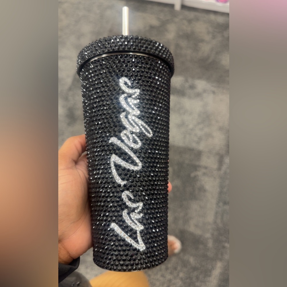 Black Rhinestone Tumbler